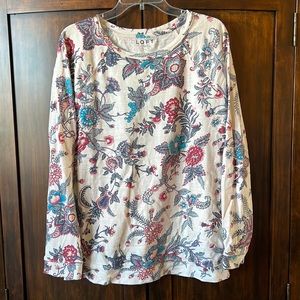 Cotton floral knit top